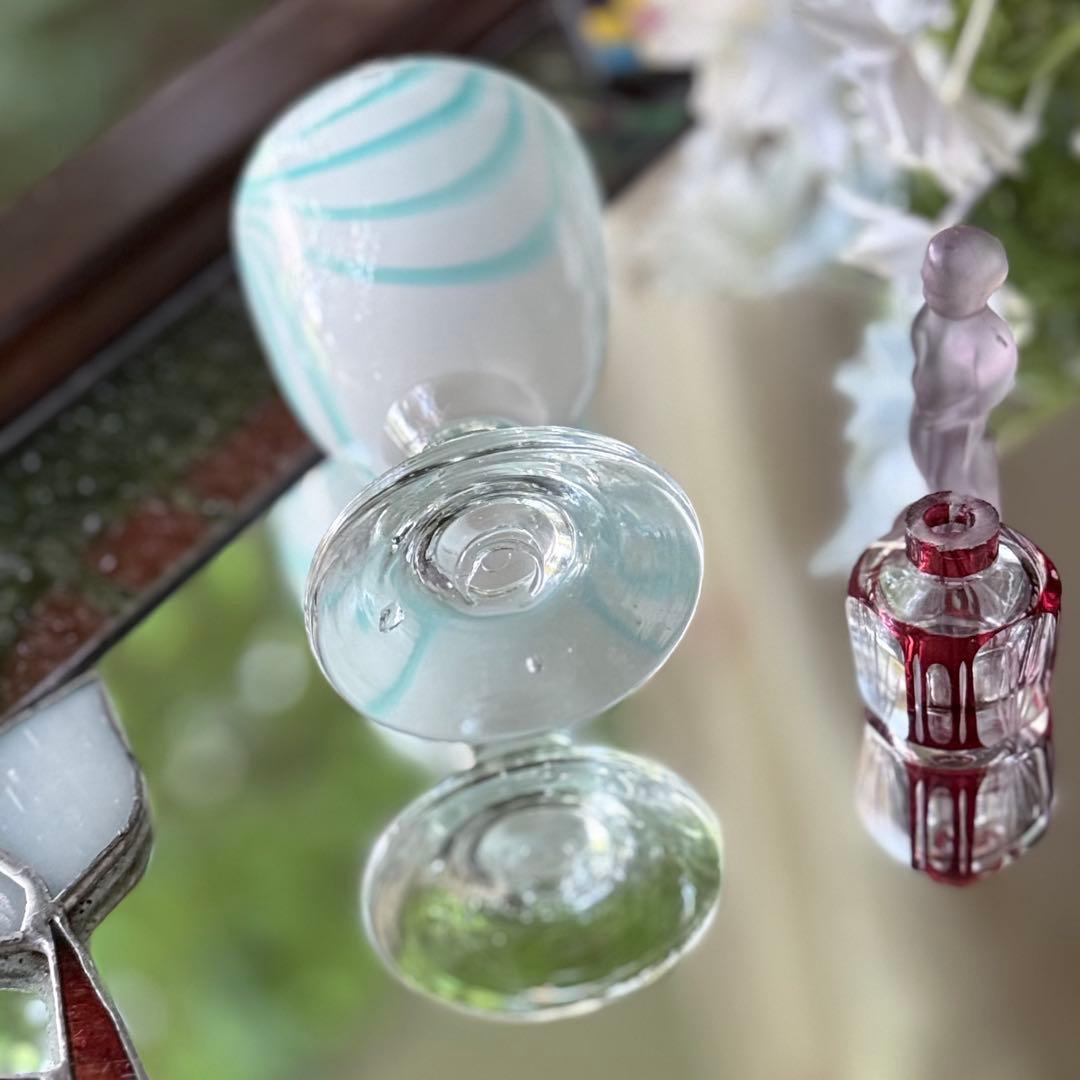 2190様感謝‼️愛らしい薄荷色の氷コップ‼️水色❌乳白氷コップ 1客