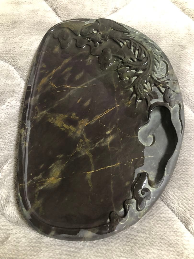 硯 旧老坑 雲鳳文 金綫 書道具硯　すずり 端溪硯 水岩 文房四寶 端渓硯 骨董