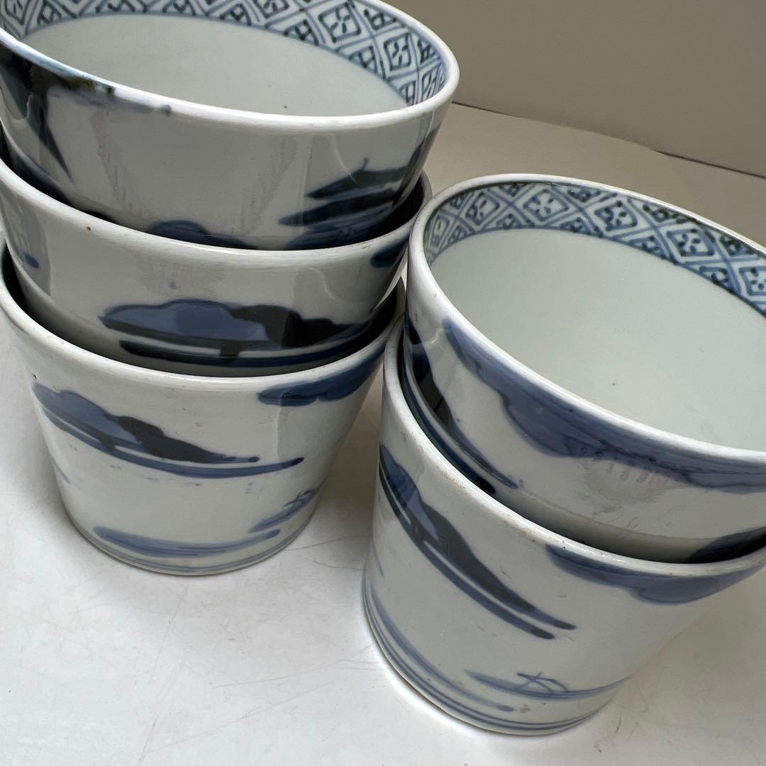 古伊万里染付そば猪口10客　口径約8㎝　東Y8-0122②タトチ