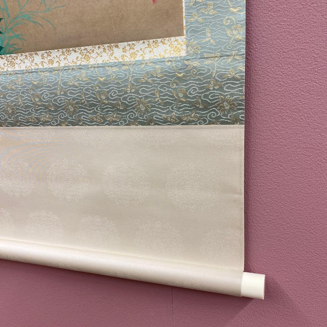 美品 掛け軸 酒井抱一筆「七草図」印刷 解説付き 秋掛け おもてなし