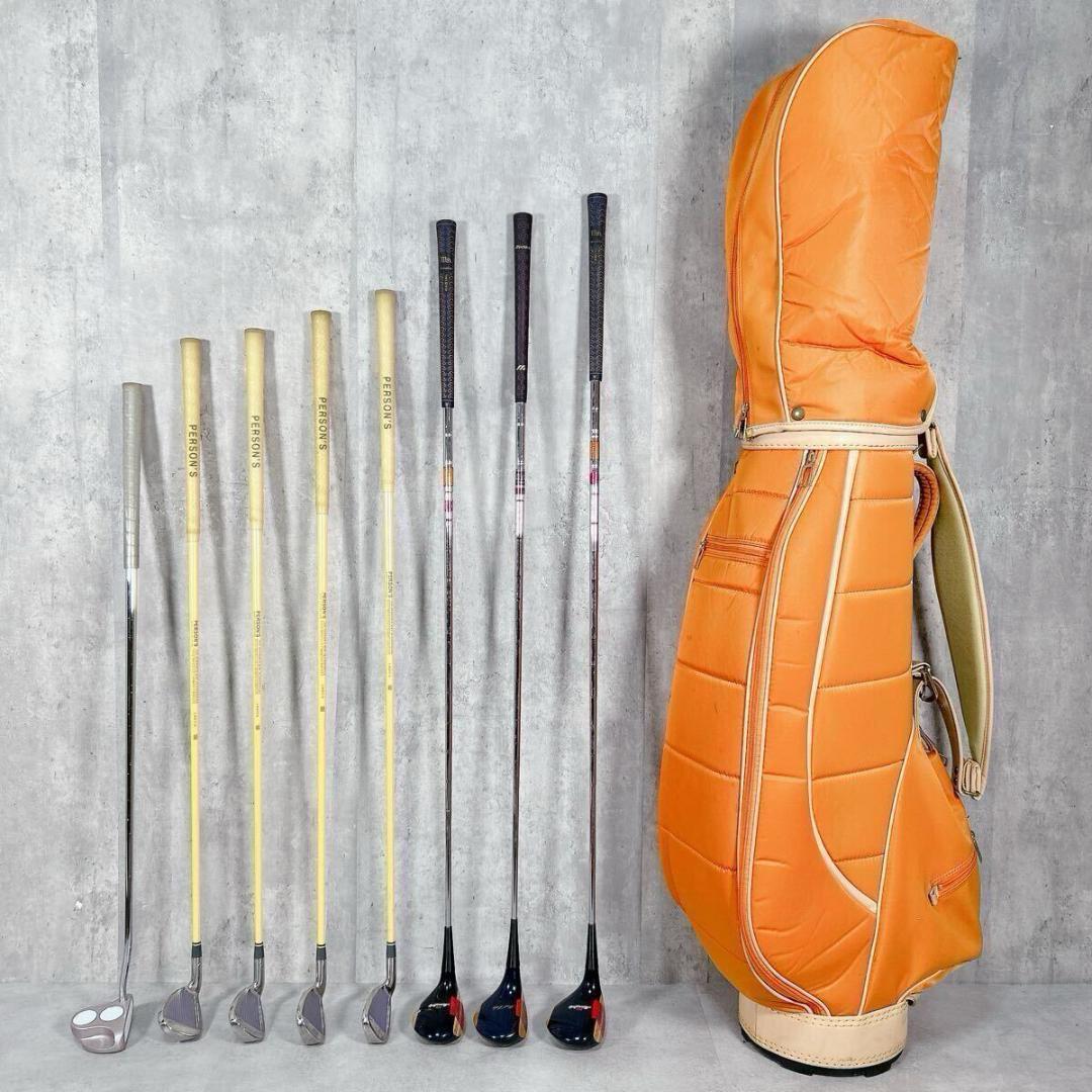 X228 レディース ゴルフ クラブハーフセット 9点 キャディバッグ オレンジ