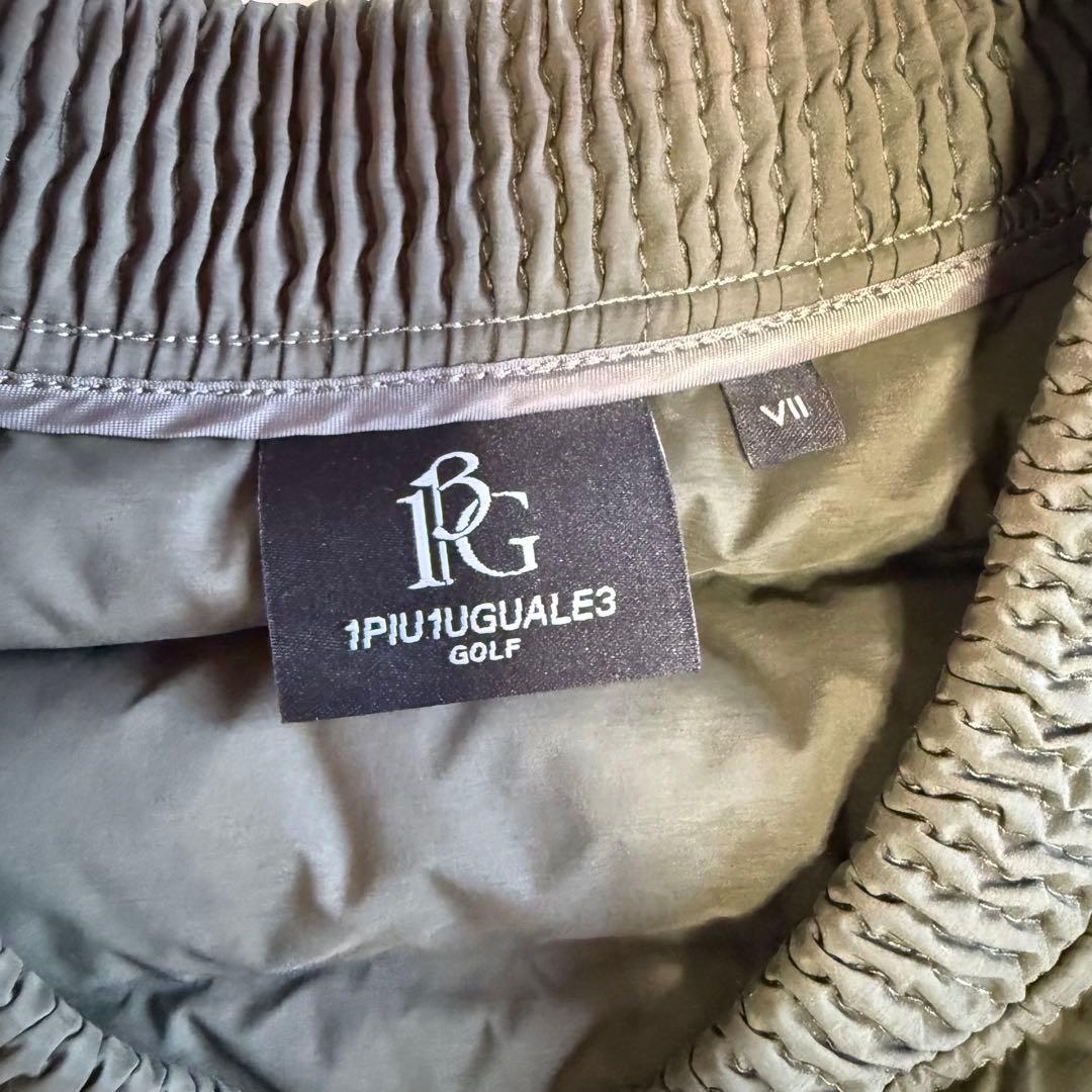 【1PIU1UGUALE3 GOLF】極美品✨ダウンジャケット ロゴ カーキ Ⅶ