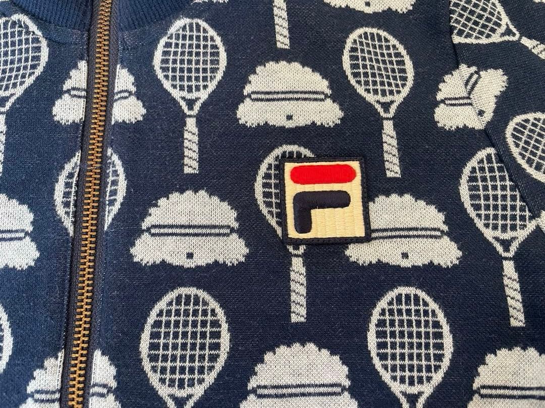 FILA テニスジャケット スコート　トイプードル柄　ネイビー　上下Mサイズ