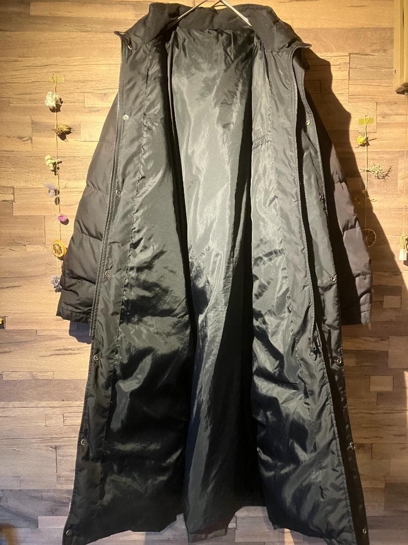 asics　ベンチコート　XA728N　ダウン70%/黒/フード　サイズL