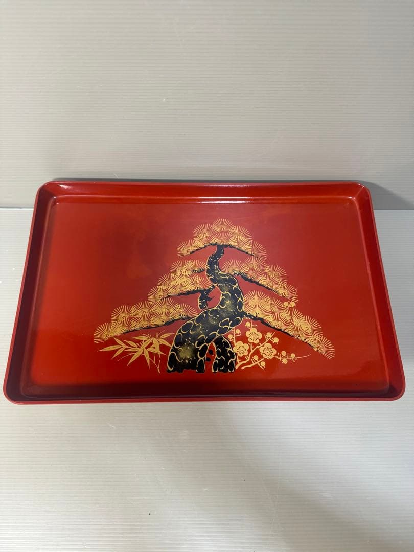 2294 お屠蘇 セット 一式 洗朱 四ツ揃 変り松 クリ足 松台 松竹梅