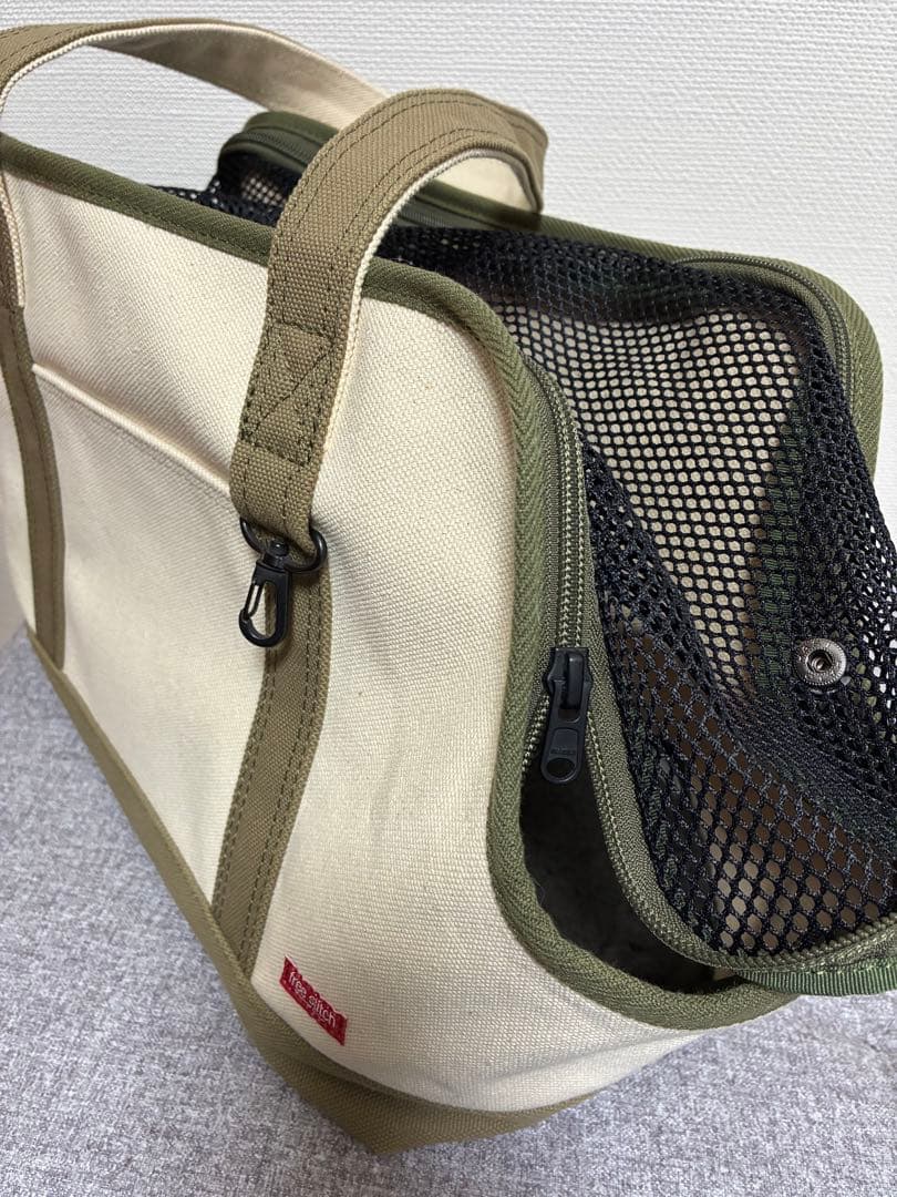 freestitch　スクエア トート　犬用キャンバスキャリーバッグ　底板ボア付