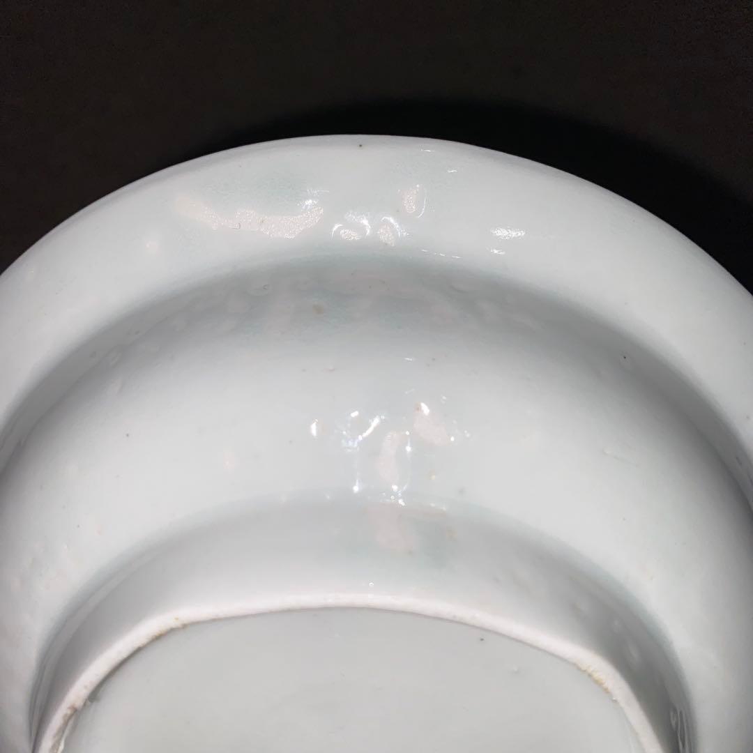 藍九谷　染付　蝶草花文　皿　江戸初期