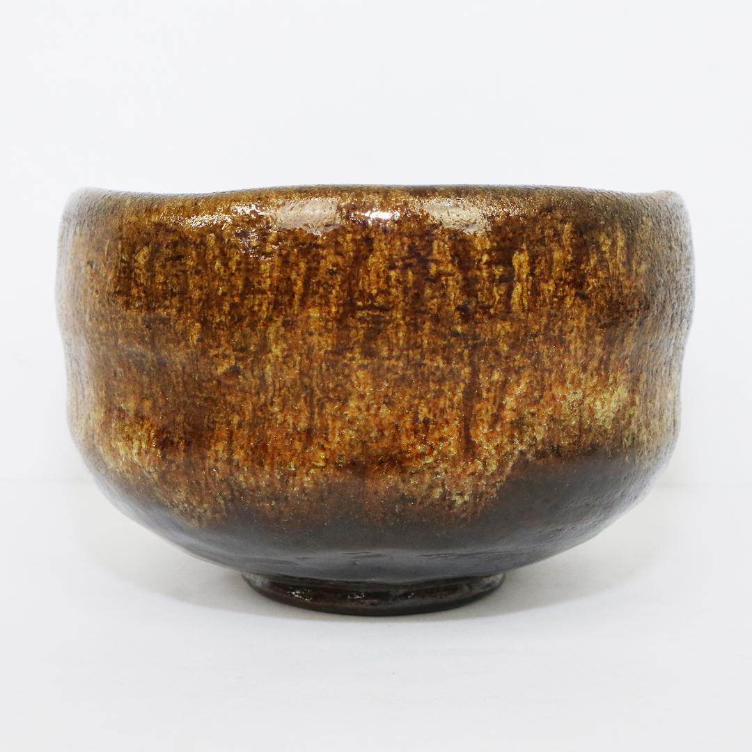 茶道具 大樋長阿弥造 飴釉 茶碗 共箱 共布