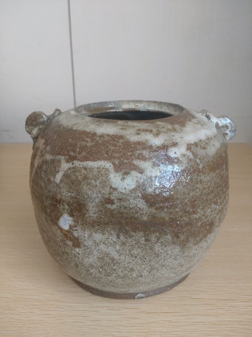 【伝世品　朝鮮唐津】水指　天野家　李朝　斑唐津　中川自然坊　丸田宗彦　高麗