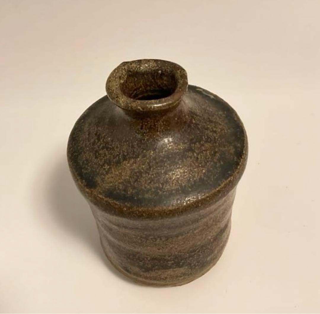 唐津　朝鮮唐津　時代　花入　徳利 一輪挿し　花生け 花瓶 骨董 黒唐津