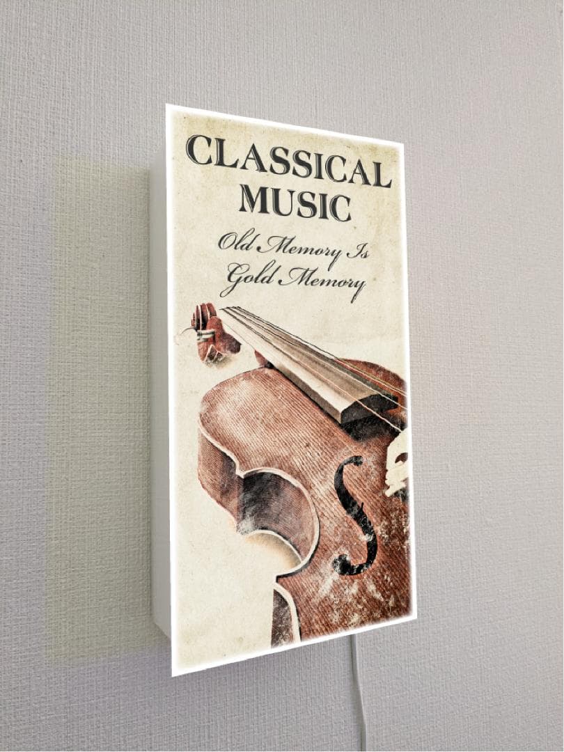【オーダー無料】クラシック音楽 バイオリン 楽器 看板 置物 雑貨 ライトBOX