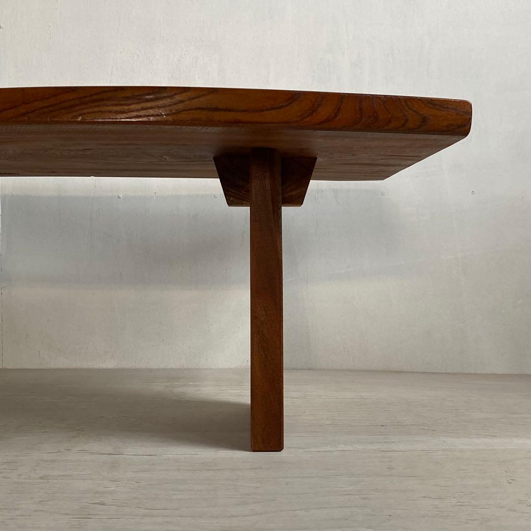 古い木製 テーブル けやき 欅 一枚板 耳付き