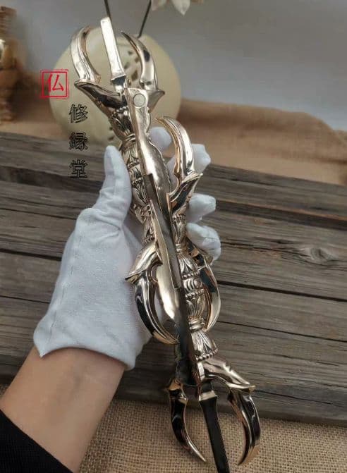 【修縁堂】 チベット密教 金剛杵 真鍮製 五鈷杵 法器 法具