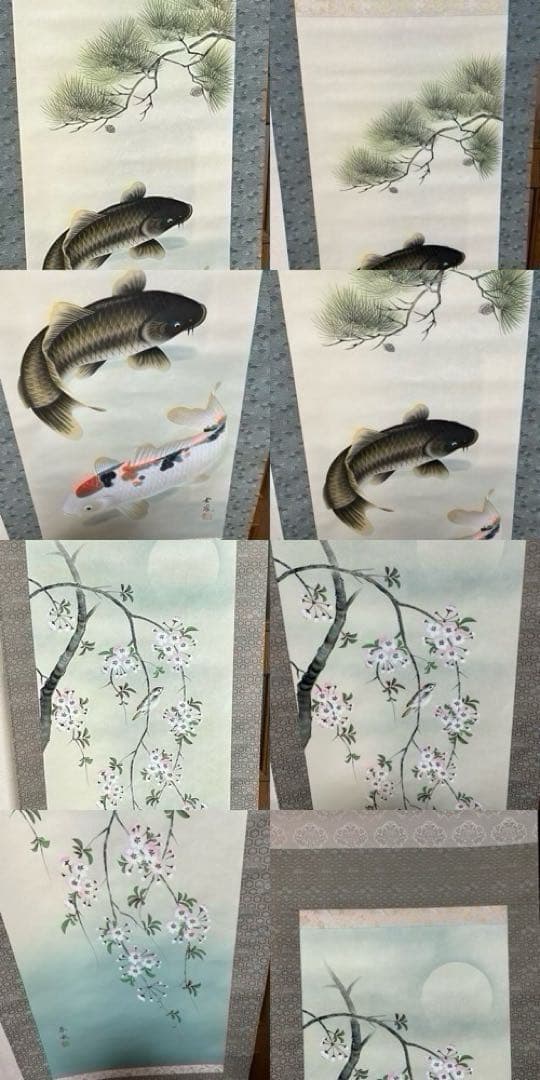 掛け軸12本　桐箱セット　銀座トップアート