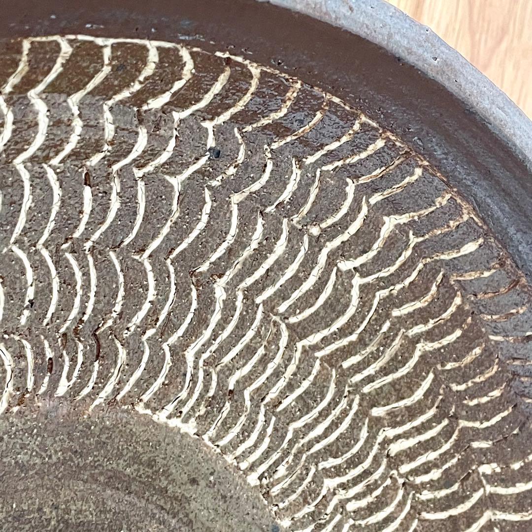 民藝 象嵌の大鉢 一尺一寸 検）バーナード・リーチ 生田和孝