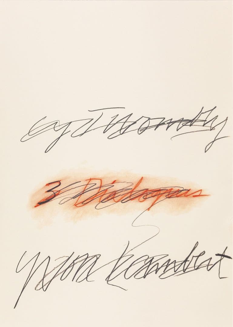 特注額装付 CyTwombly Three Dialogues (2) 1977