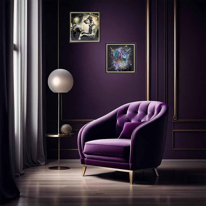 アートフレーム 犬 ピアニスト モーツァルト 絵画 クリスタルピクチャー