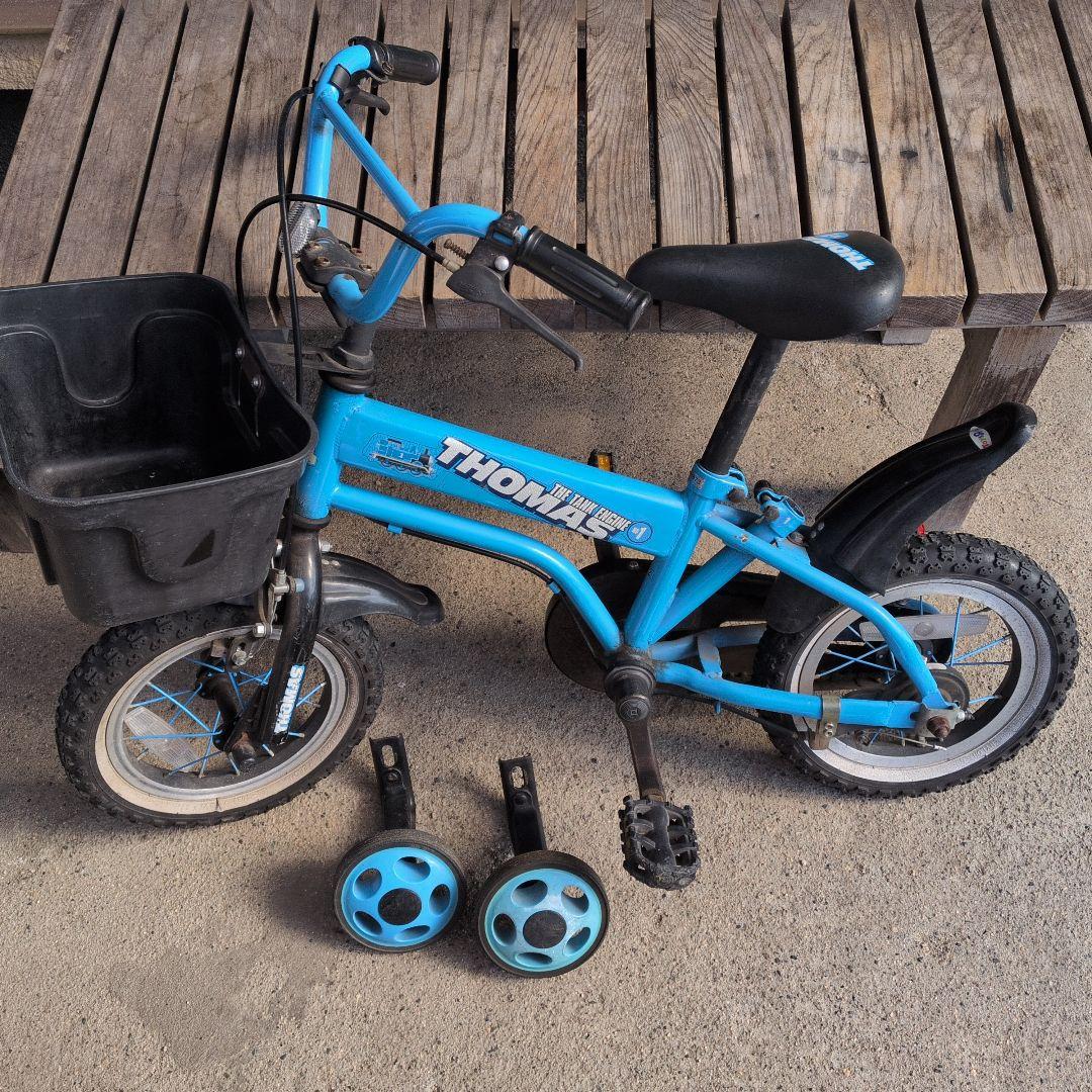 THOMAS 幼児用自転車 青色 バスケット付き