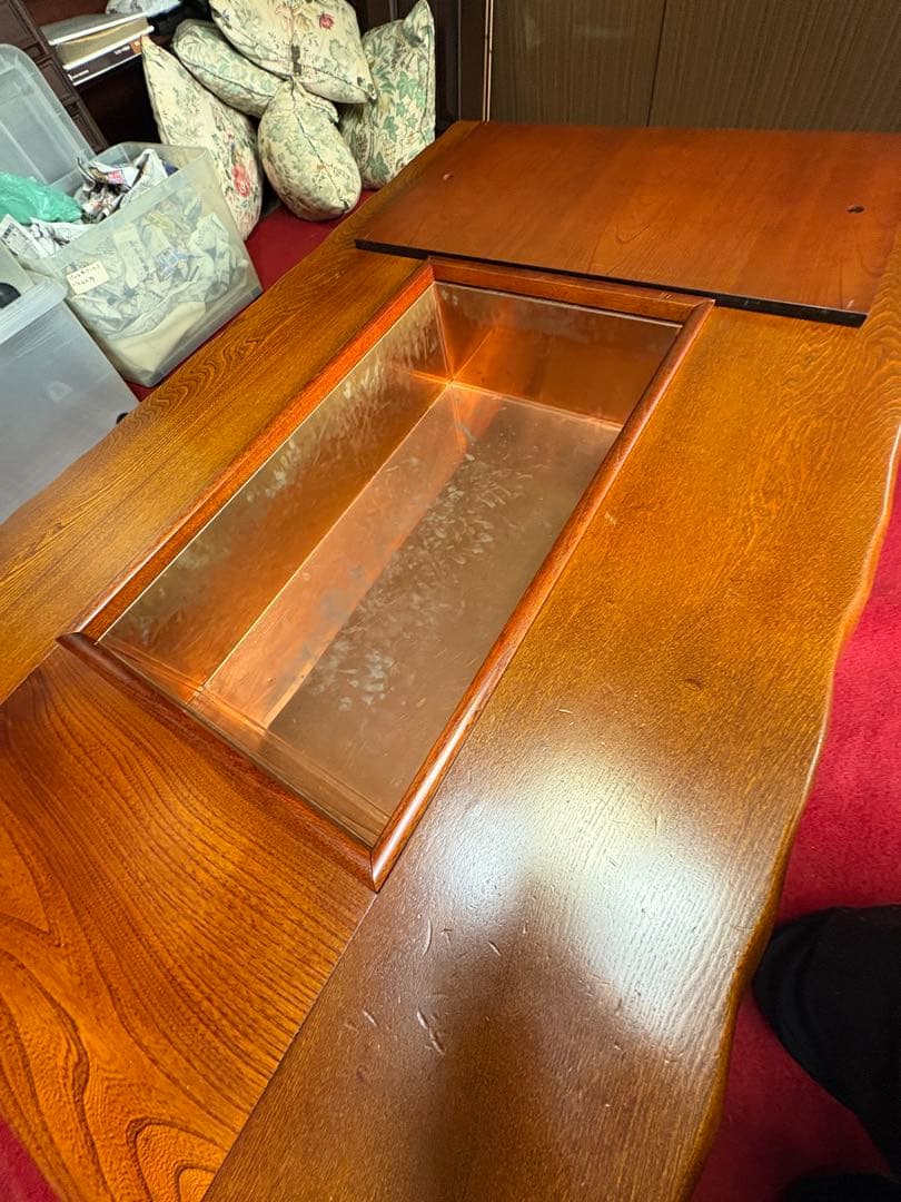 無垢 一枚板 座卓 天然木 ローテーブル 引き取り可