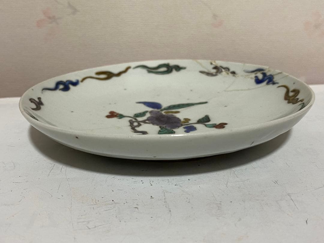 ♦江戸時代前期 古九谷 五彩九谷 小皿 珍物 珍品 古九谷様式 古美術品 骨董品