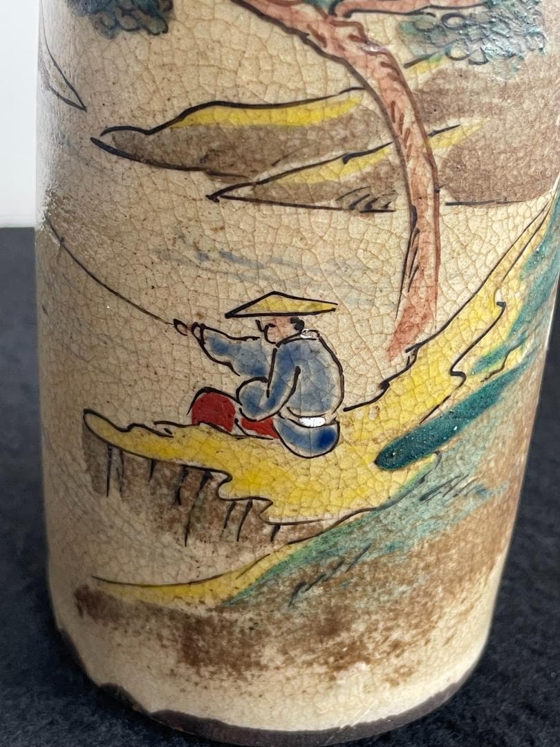 青木木米 京焼 徳利 酒器 花入 山水図 時代物 古陶磁 旧家蔵出 江戸期