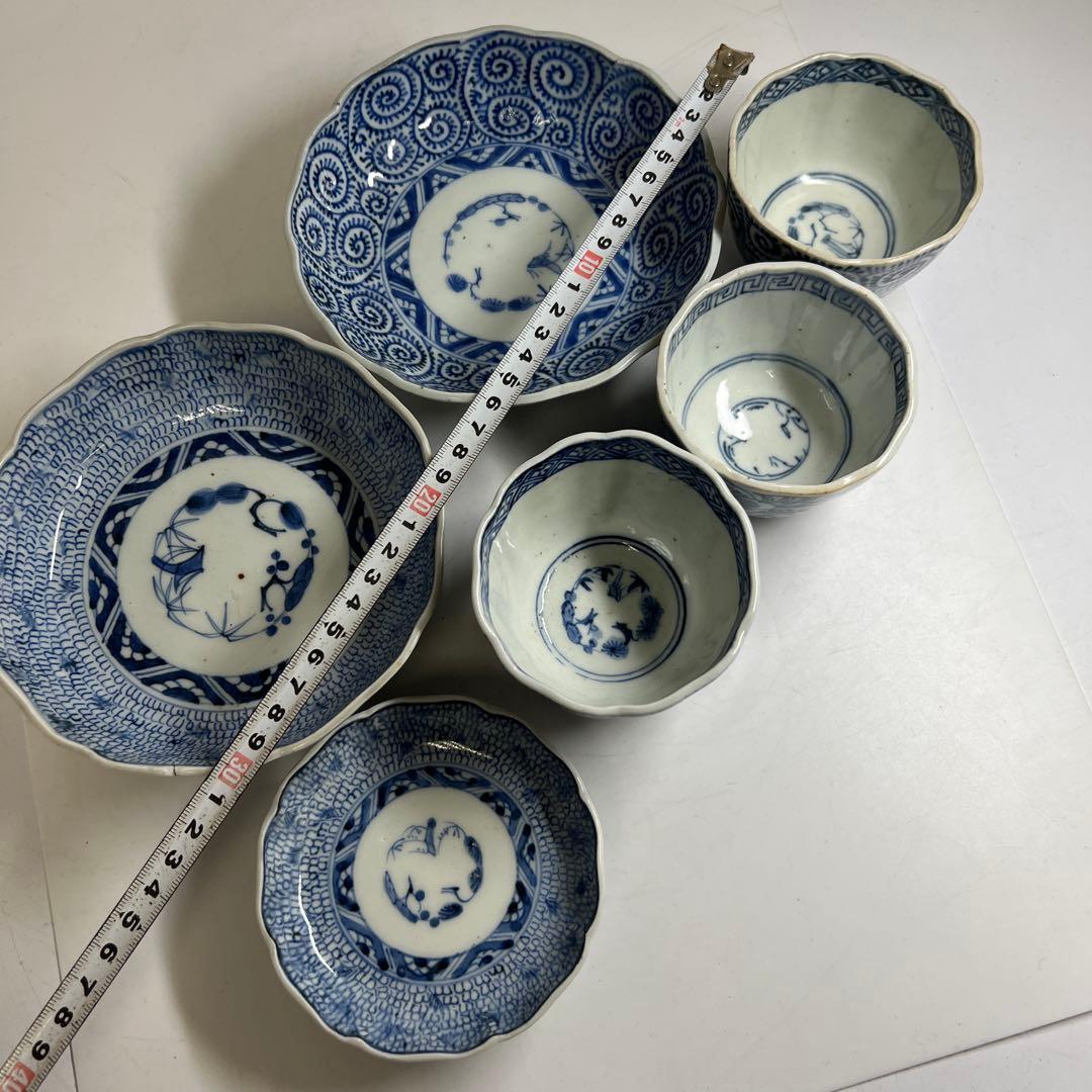 古伊万里　染付　蛸唐草等　東な7-1221①