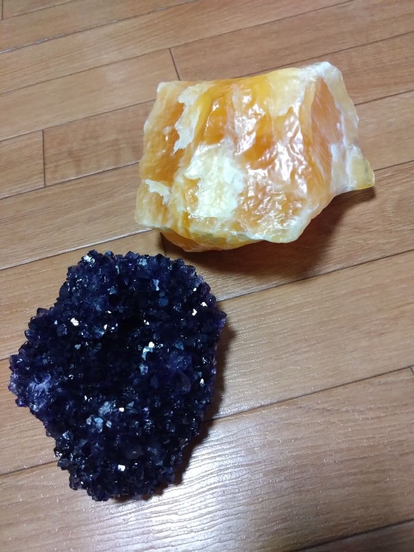 チ宏 ２点 オレンジカルサイト、アメジストクラスター まとめて