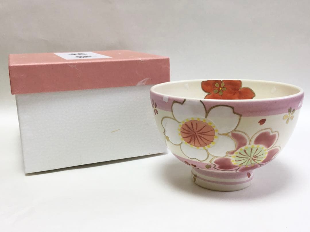 抹茶碗 白釉 桜 水出宋絢 茶道具 新品
