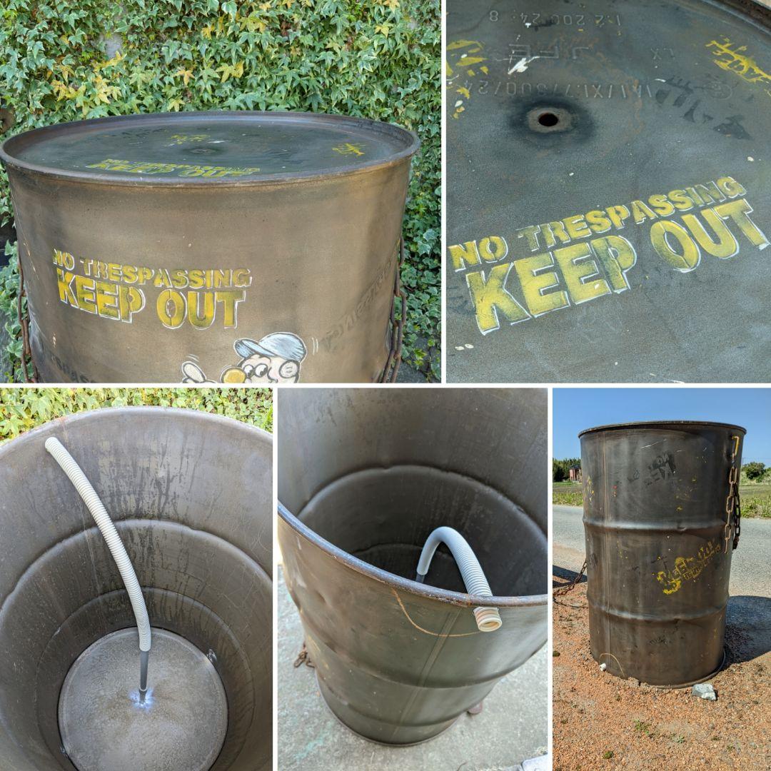アメリカンヴィンテージなドラム缶 キープアウト 立ち入り禁止 バリケード