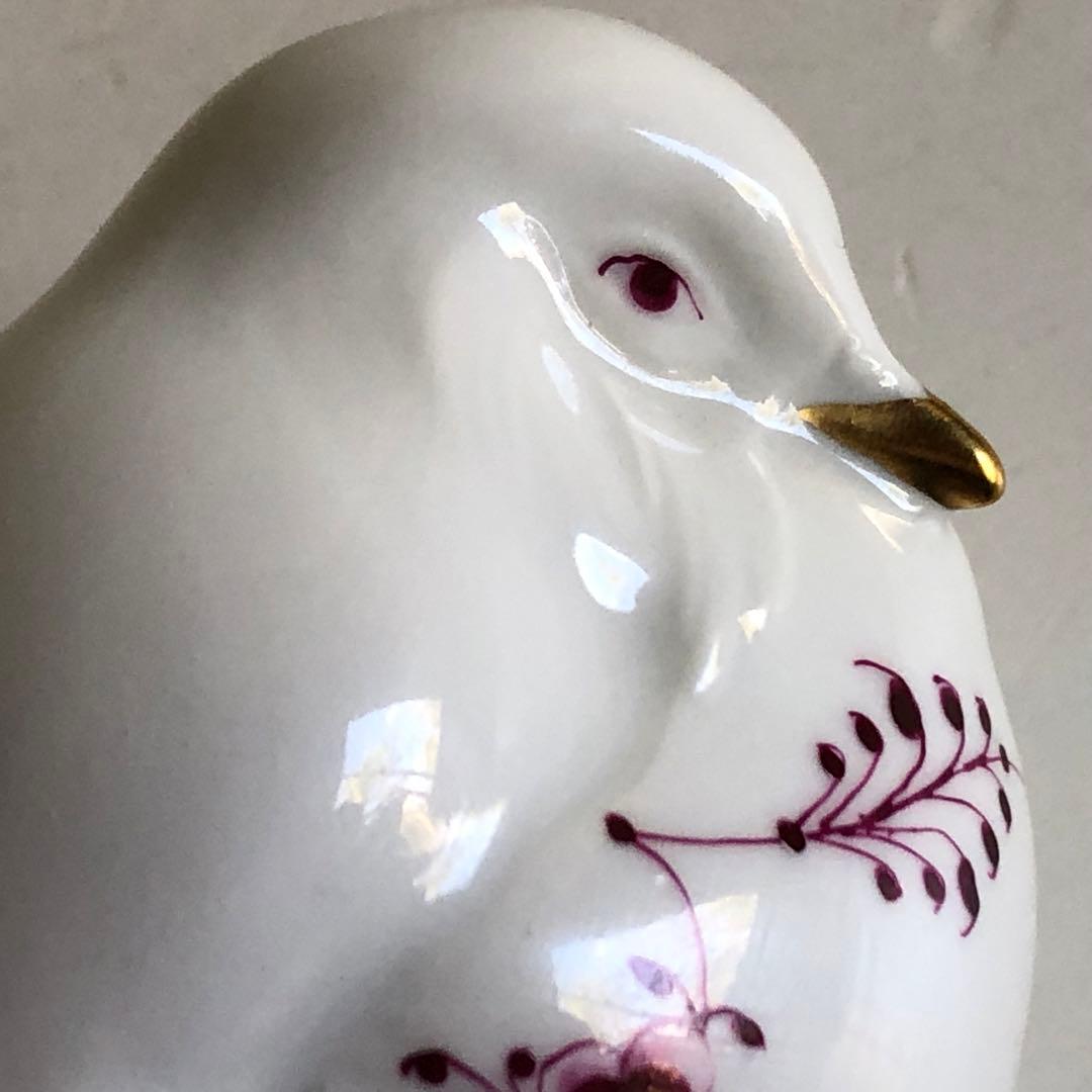 ロイヤルコペンハーゲン　バーガンディ　鳥のフィギュリン