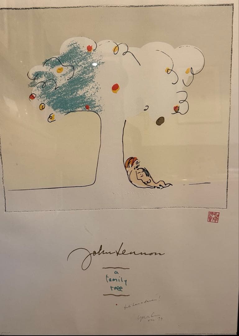 お値下げ　ジョン・レノン　a Family Tree オノヨーコ　サイン入り希少