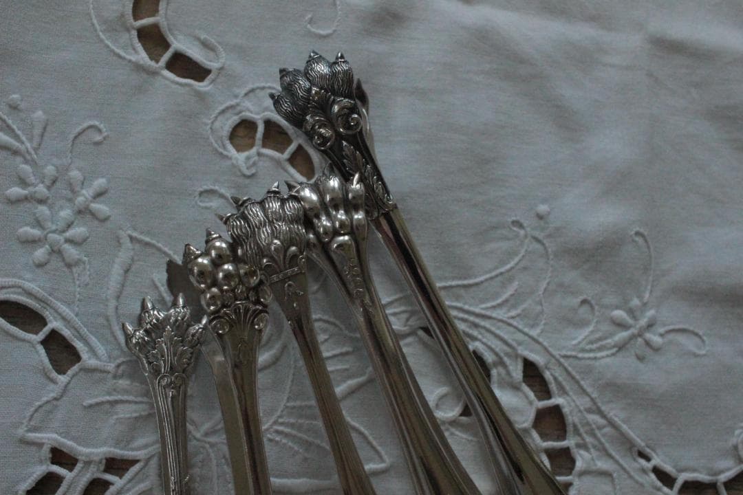 【C】シルバーコーティングのトング/野獣の足・フランスアンティーク
