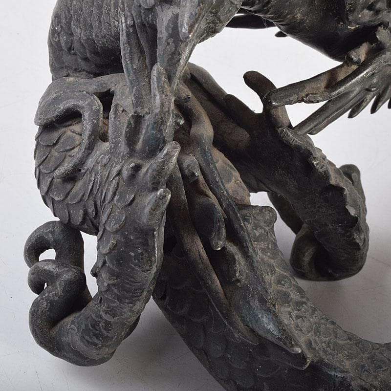 オベサス　時代金工　古銅鍍金　龍　置物　重さ約4kg　D　R9340H