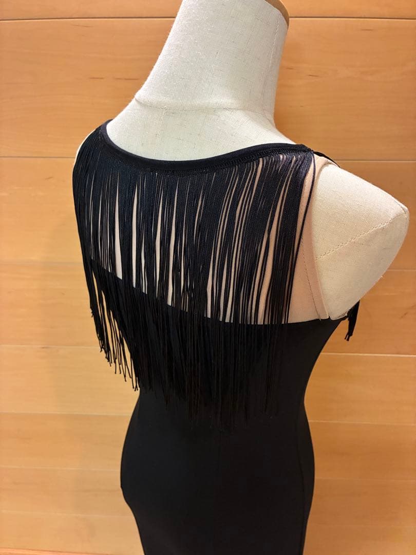 FDカンパニー　フリンジ付きブラックマーメイドドレス