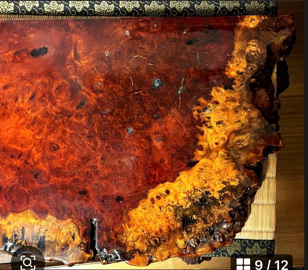 天然時代木 花梨 玉杢 瘤 花台 香台 盆栽台 敷板 約54㎝