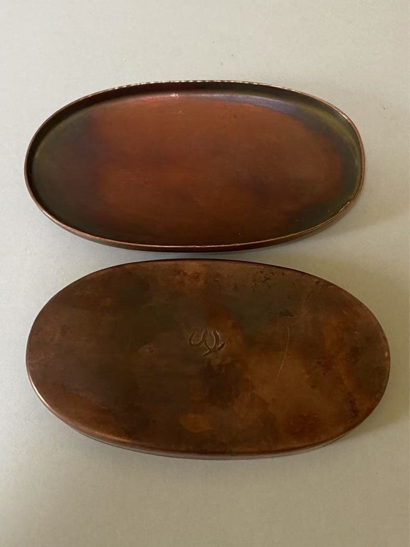 銅制珐琅树形楊枝入盒子 唐物 年代不明 中古美品 骨董品