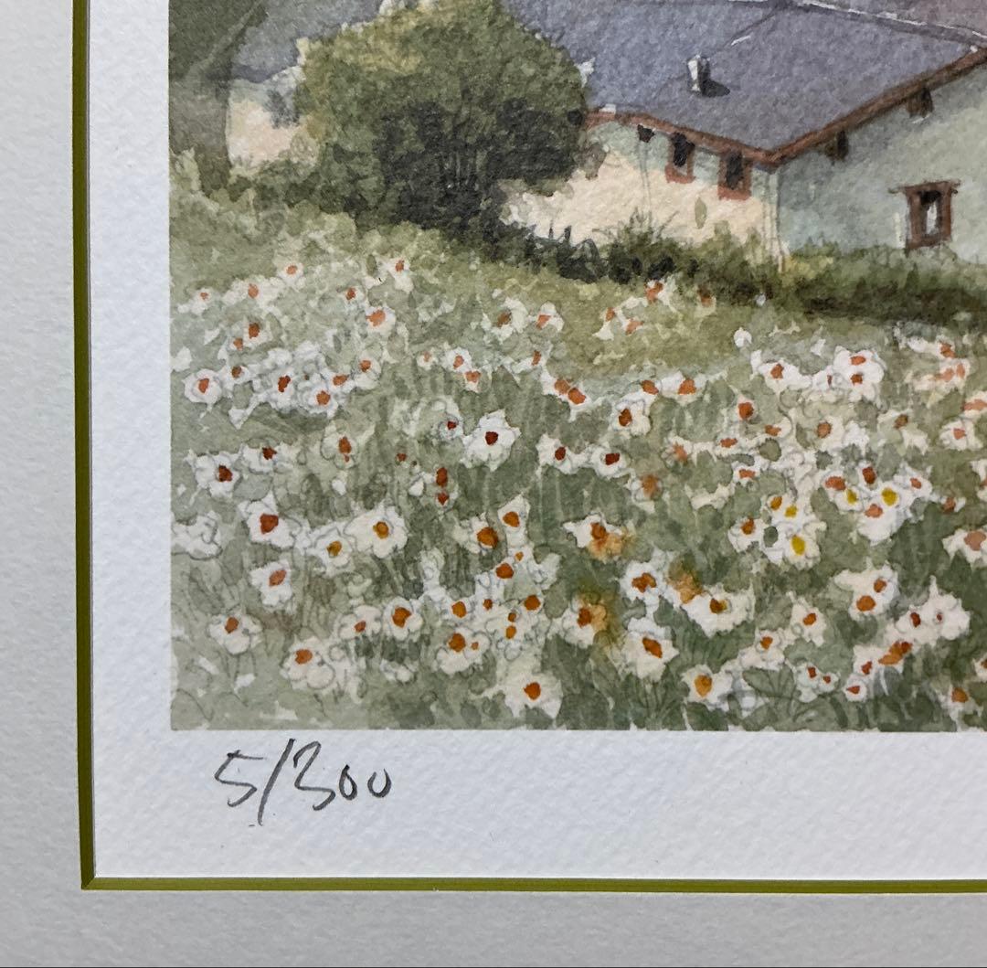 絵画・版画・リトグラフ・織田義郎・スイス・サンタマリアV.M・アルプス・世界遺産