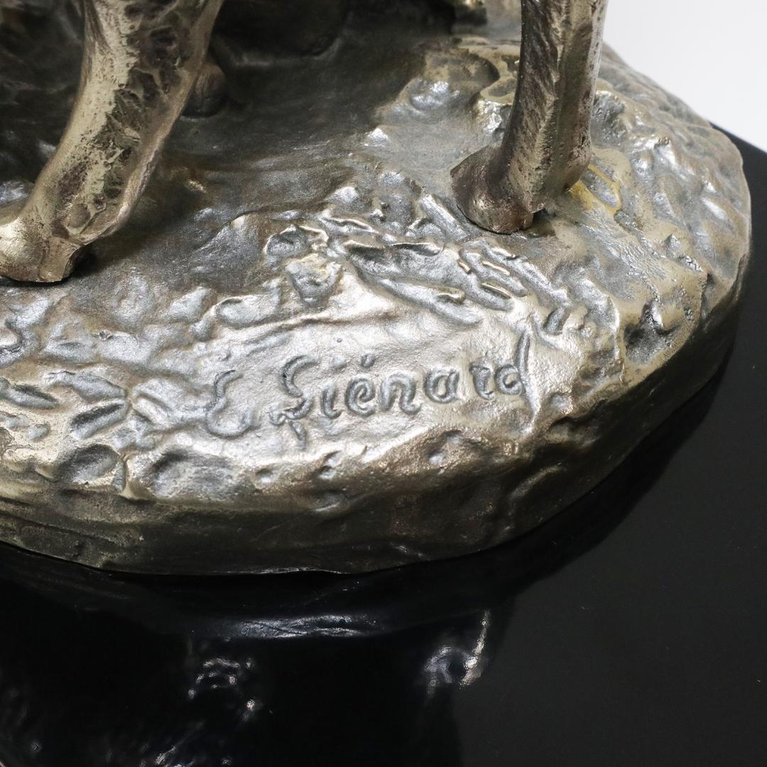 EMILE LIENARD エミール レナード　白銅製　羊　置物　栞　共箱