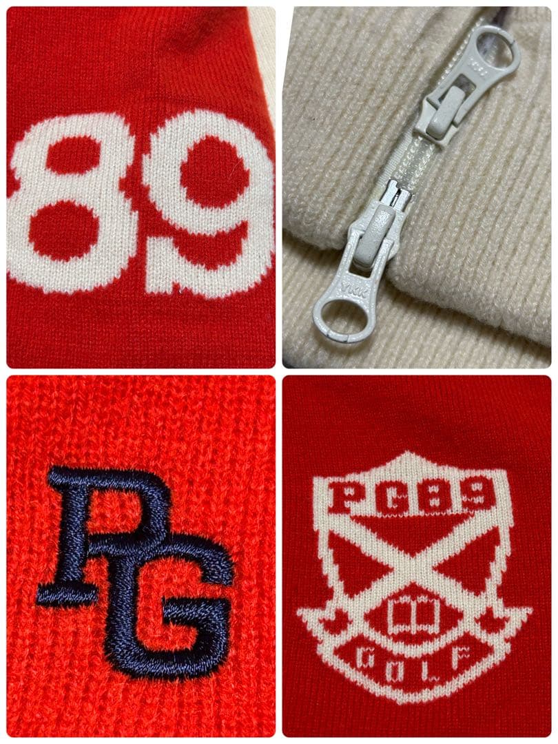 未使用級 パーリーゲイツ　ジップアップセーター ウール混 メンズ サイズ 5