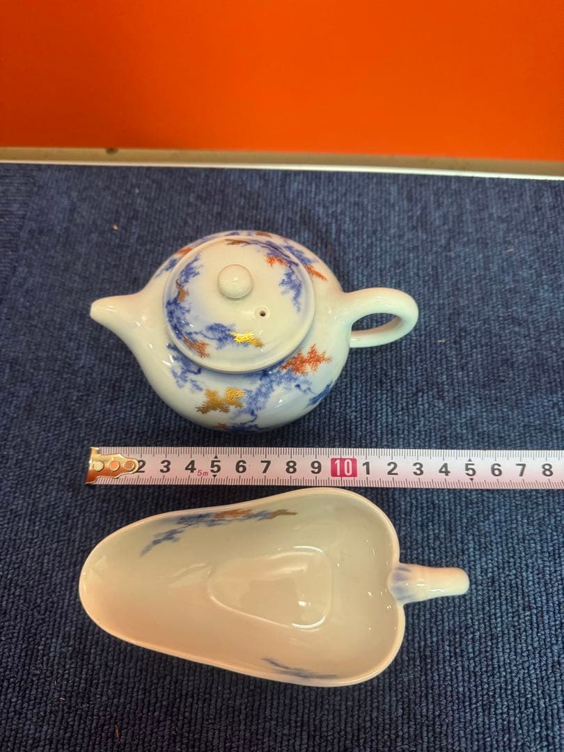 1682 深川製磁　オールド　桜文　急須1客　湯冷し1客　時代物