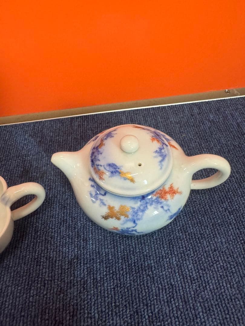 1682 深川製磁　オールド　桜文　急須1客　湯冷し1客　時代物
