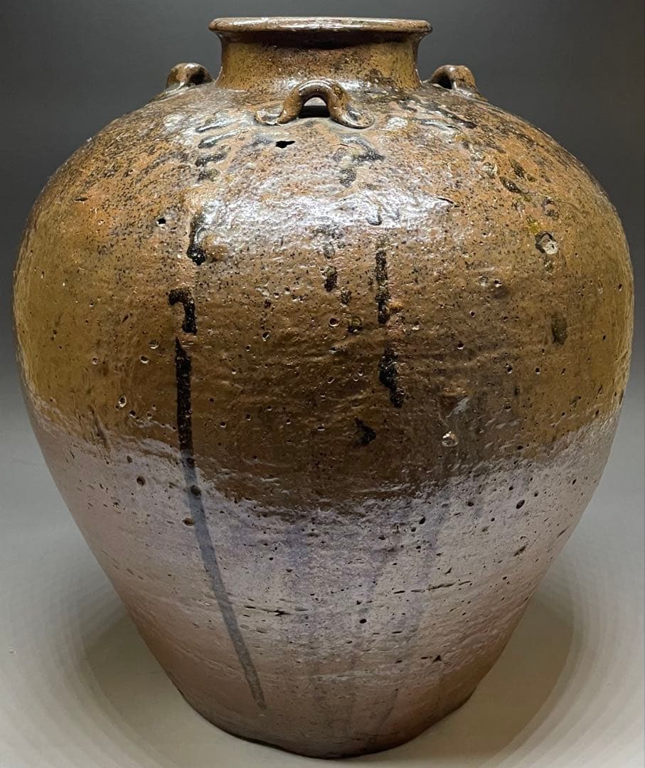 古丹波　三耳壺　大壺　35cm p5633