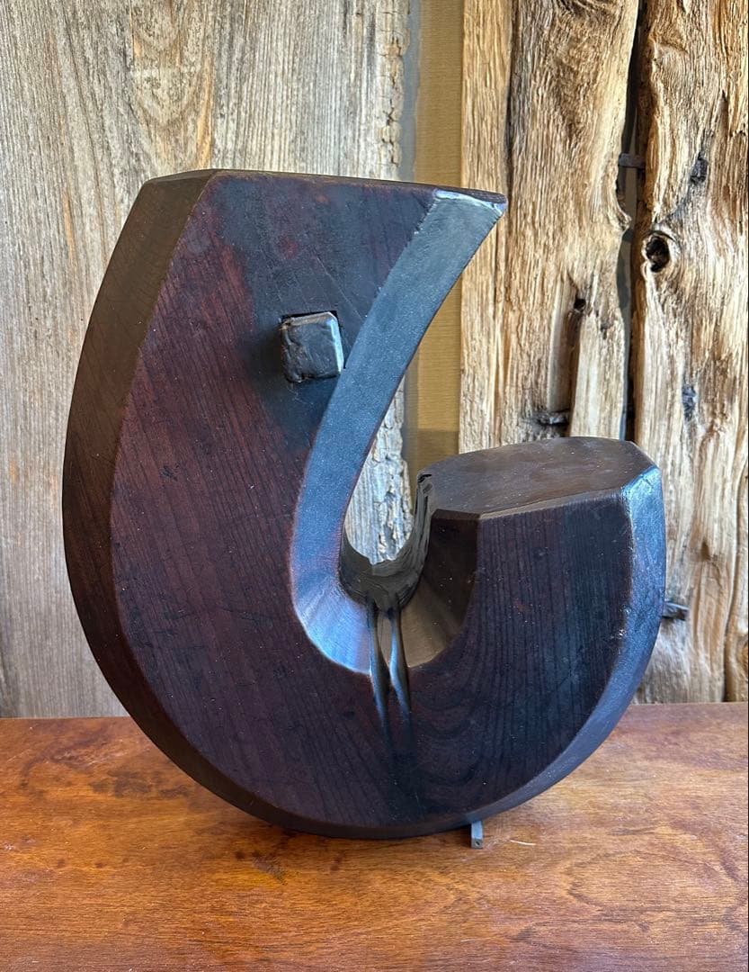 自在鉤　木彫　オブジェ　彫刻　古民芸　大迫力　とろとろ