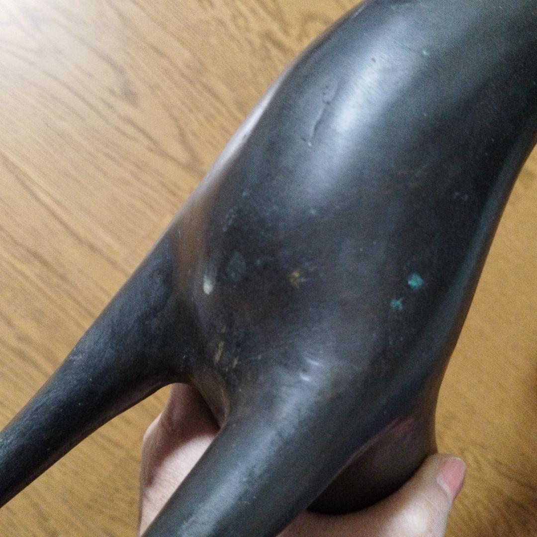 【ヤカン】アンティーク　鹿の形状の金属製キャンドルスタンド