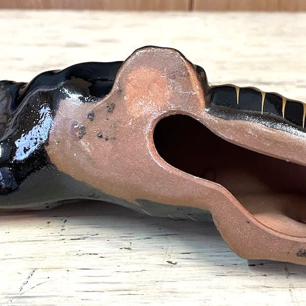 ビンテージ　ブラックパンサー２体セット　陶器　置物　黒豹