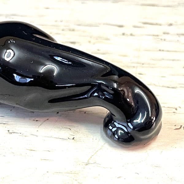 ビンテージ　ブラックパンサー２体セット　陶器　置物　黒豹