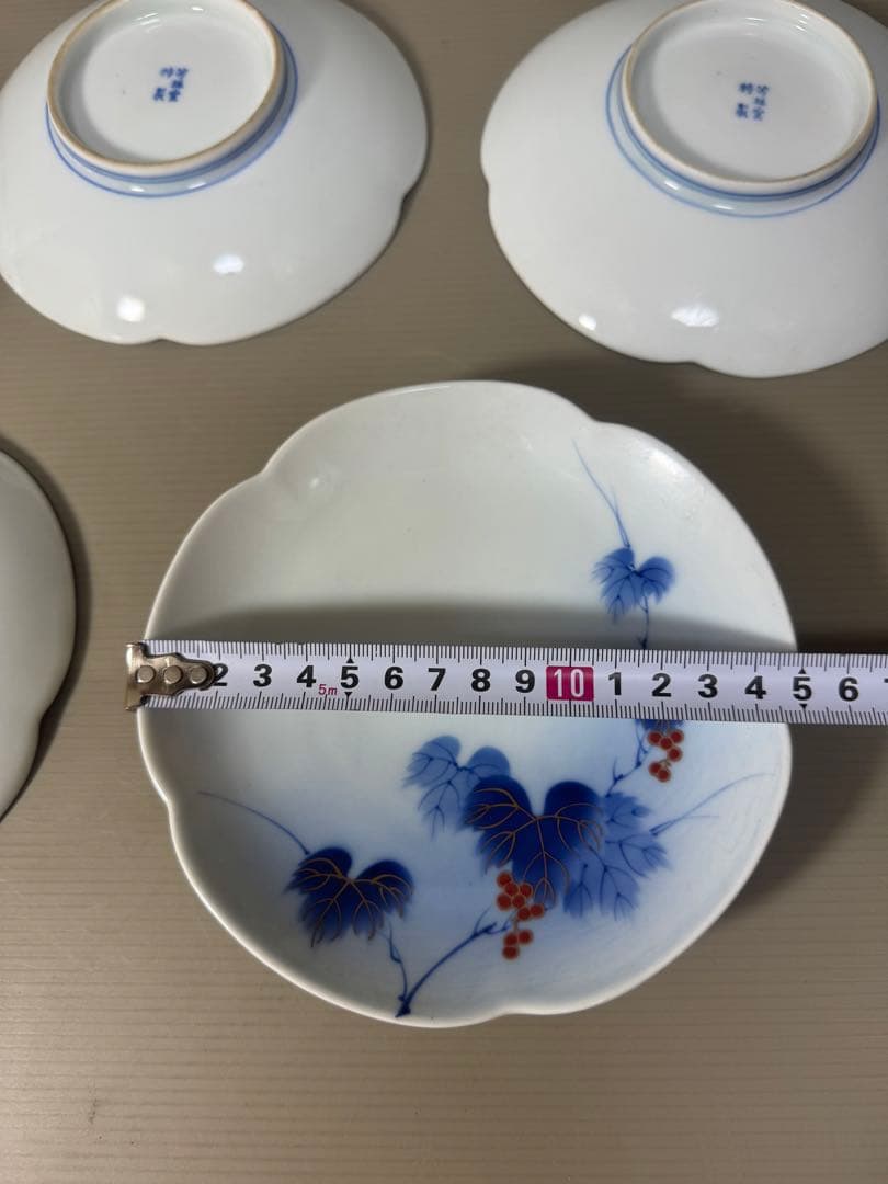 2206  有田焼 芳祥堂特製　葡萄瑠璃　皿　5客