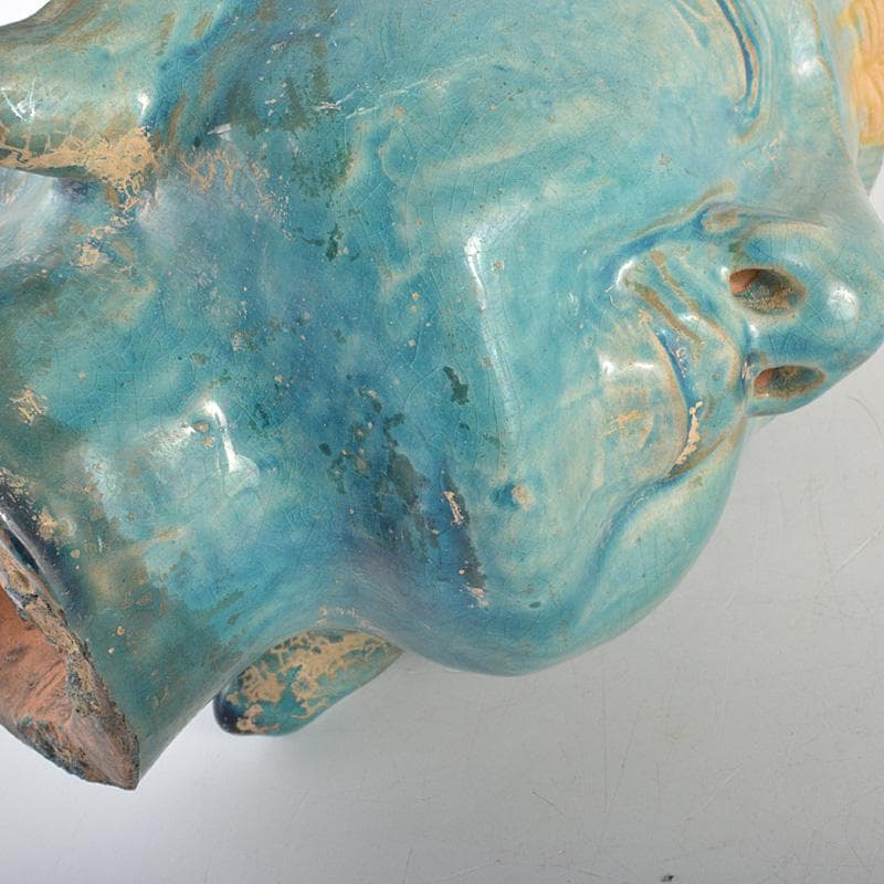 中国　三彩　仏頭　置物　C　6268