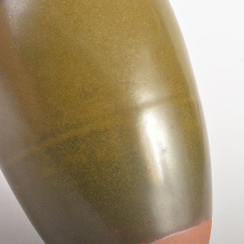 薩摩焼　苗代川焼　荒木幹二郎造　苗代川そば釉　茶入　仕覆付　共箱　V　6603