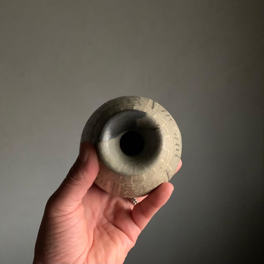 三島 白黒象嵌 徳利 古道具 アンティーク 酒器